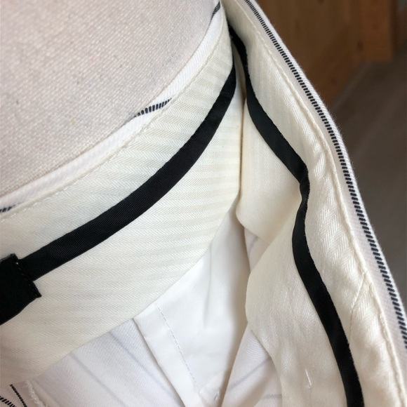 NEW Ann Taylor Cream Pinstripe Wide Leg Pant Size 12 - Picture 9 of 11